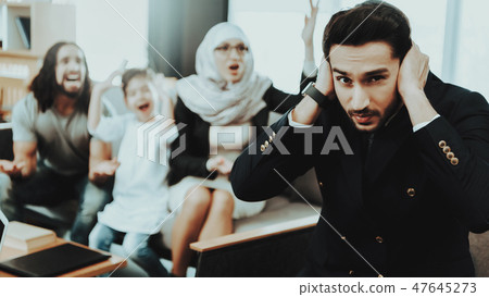 Arab Family at Reception in Psychotherapist Office 47645273