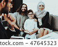 Arab Family at Reception in Psychotherapist Office 47645323