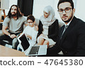 Arab Family at Reception in Psychotherapist Office 47645380