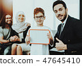 Arab Family at Reception in Psychotherapist Office 47645410