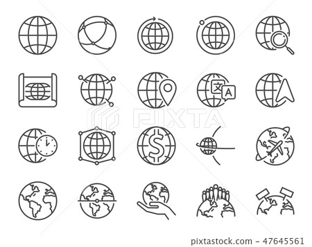 World line icon set.  47645561
