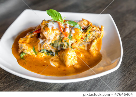Fish with Red Curry Paste Fish with Red Curry Paste 47646404