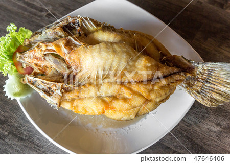 deep fried sea bass fish deep fried sea bass fish 47646406