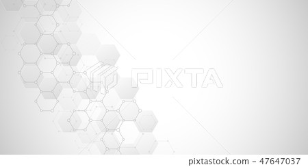 Geometric background texture with molecular structures and chemical engineering. Abstract background 47647037