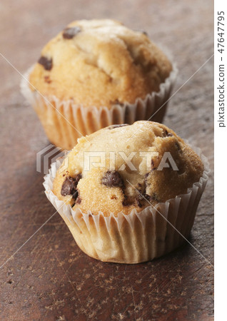 muffins with raisins, close up 47647795