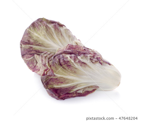 fresh green lettuce red little gem isolated 47648204