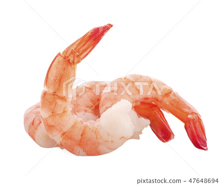 Boiled shrimp isolated on white background Boiled shrimp isolated on white background 47648694