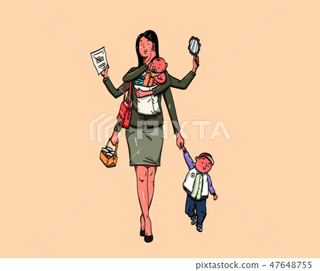 Working mam, working woman, city life, appearance of commuting to work 47648755