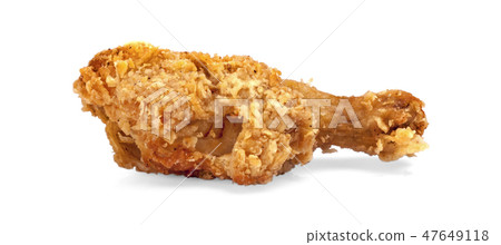 Fried chicken on white background Fried chicken on white background 47649118