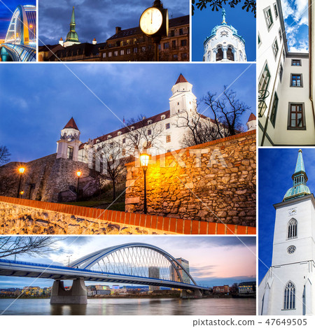 collage of Bratislava, capital of Slovakia 47649505