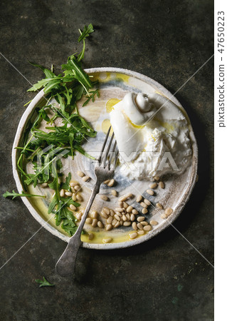 Italian burrata cheese 47650223