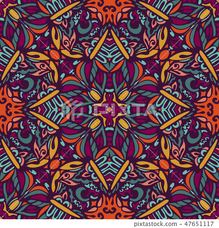 Ethnic Festive Abstract Floral Vector Pattern 47651117