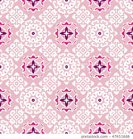 Cute pink abstract ethnic vintage seamless pattern - Stock Illustration ...