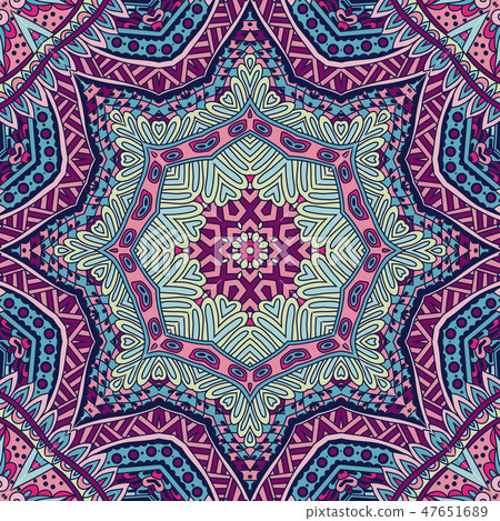 Doodle Ethnic Festive Abstract Vector Pattern - Stock Illustration ...