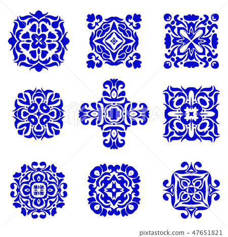 Set of classic ornamental tile design Set of classic ornamental tile design 47651821
