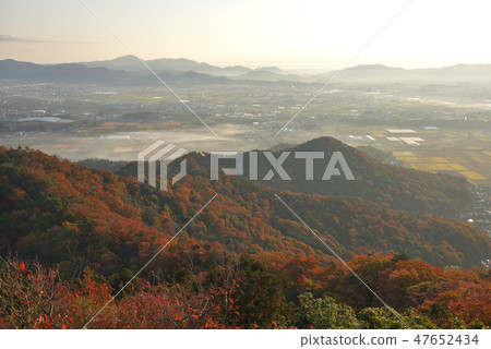 Looking towards Nishiji Fuji from east side of Oyama mountain peak of autumn leaves 47652434