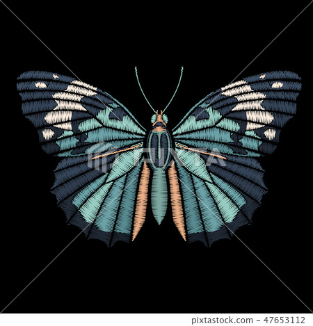 Embroidered butterfly for fashion design. 47653112