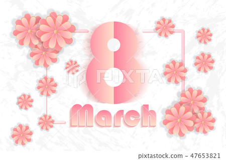 woman day with pink flowere 47653821