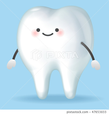 图库插图 cute cartoon clean teeth