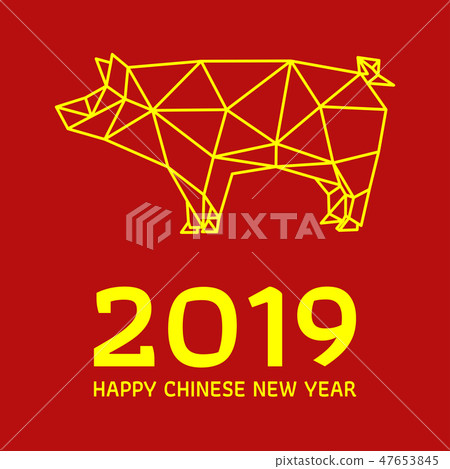 Polygonal pig design for Chinese New Year 47653845