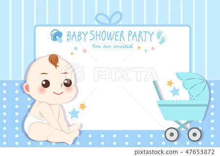 cartoon boy baby shower party 47653872