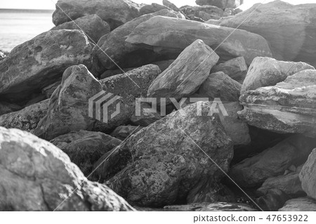 close up big rock stack at sea close up big rock stack at sea 47653922