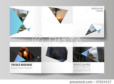 The minimal vector layout of square format covers design templates for trifold brochure, flyer The minimal vector layout of square format covers design templates for trifold brochure, flyer 47654157