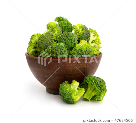 Fresh broccoli in a ceramic bowl. Fresh broccoli in a ceramic bowl. 47654506
