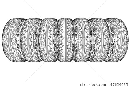 Car tires concept. Vector rendering of 3d 47654985
