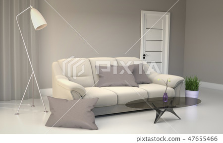 Living Room Interior Scandinavian style. 3D render 47655466