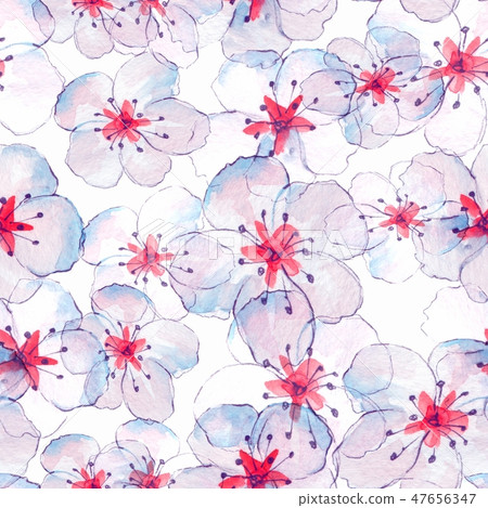 Floral seamless pattern with white flowers - Stock Illustration ...