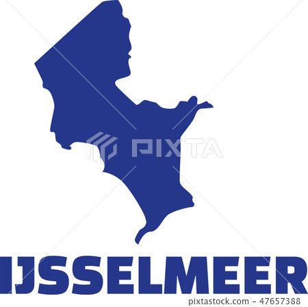 Lake IJsselmeer silhouette with name 47657388