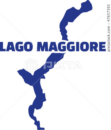 Lake Maggiore silhouette with name Lake Maggiore silhouette with name 47657393