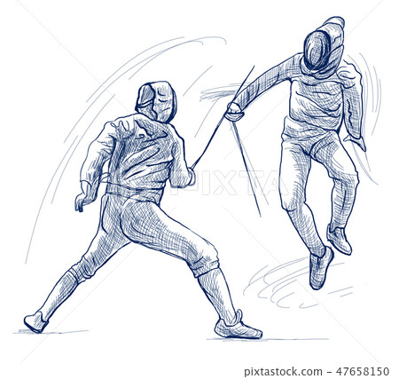 Fencing - An hand drawn illustration. Freehand. 47658150