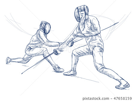 Fencing - An hand drawn illustration. Freehand. 47658159