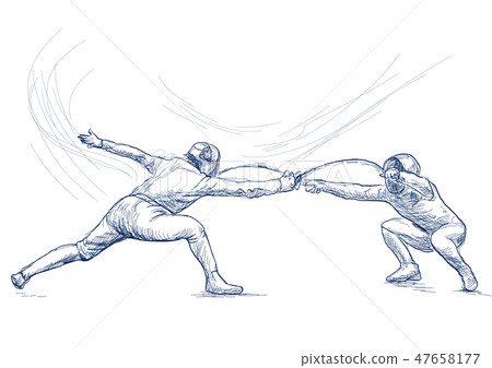 Fencing - An hand drawn illustration. Freehand. 47658177