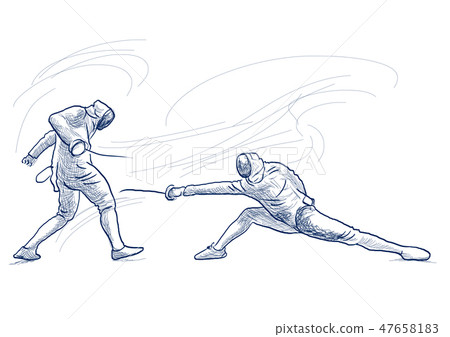 Fencing - An hand drawn illustration. Freehand. 47658183
