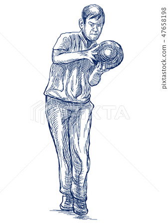 Bowling - An hand drawn illustration. Freehand. 47658198