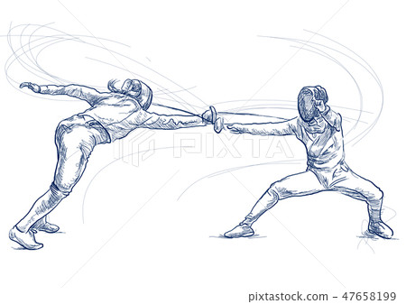 Fencing - An hand drawn illustration. Freehand. 47658199