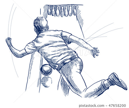 Bowling - An hand drawn illustration. Freehand. 47658200