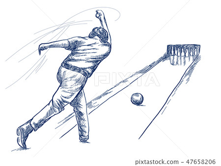 Bowling - An hand drawn illustration. Freehand. Bowling - An hand drawn illustration. Freehand. 47658206