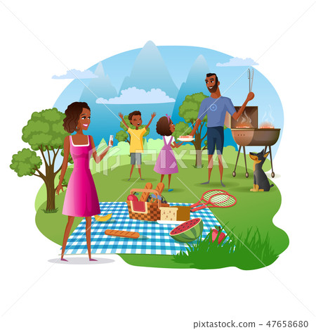 Family Picnic in National Park Cartoon Vector Family Picnic in National Park Cartoon Vector 47658680