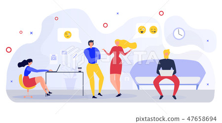 Business People Office Communication Flat Vector Business People Office Communication Flat Vector 47658694