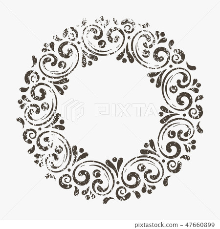 Elegant hand drawn retro floral frame 47660899