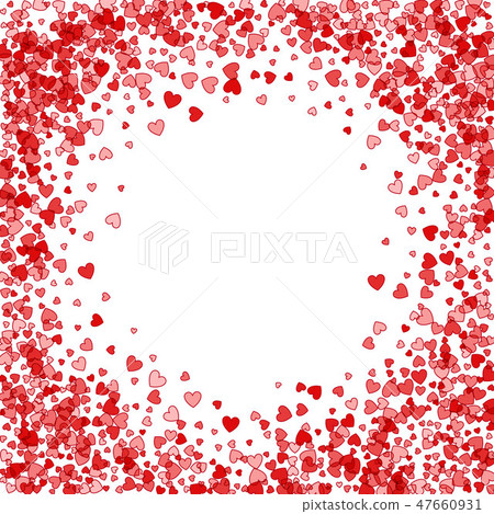 Frame or border of random scatter hearts Frame or border of random scatter hearts 47660931