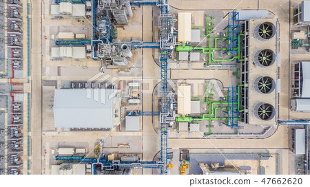 Aerial top view electric substation 47662620