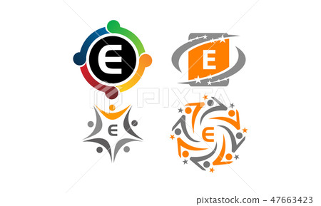 Logotype E Modern Template Set 47663423