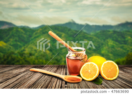 honey with lemon honey with lemon 47663690