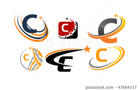 Logotype C Modern Template Set 47664337