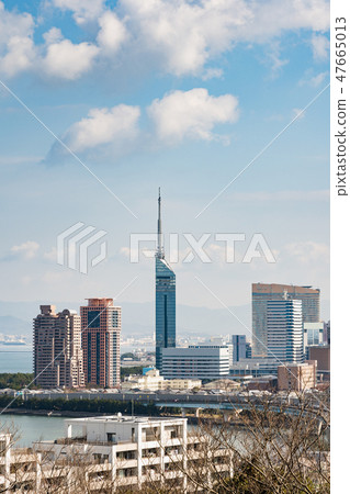 從Atago寺廟的福岡市風景視圖 47665013